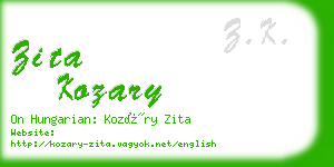 zita kozary business card